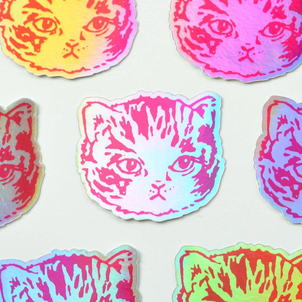Holo Kitty | Holographic Cute Cat Die Cut Vinyl Stickers