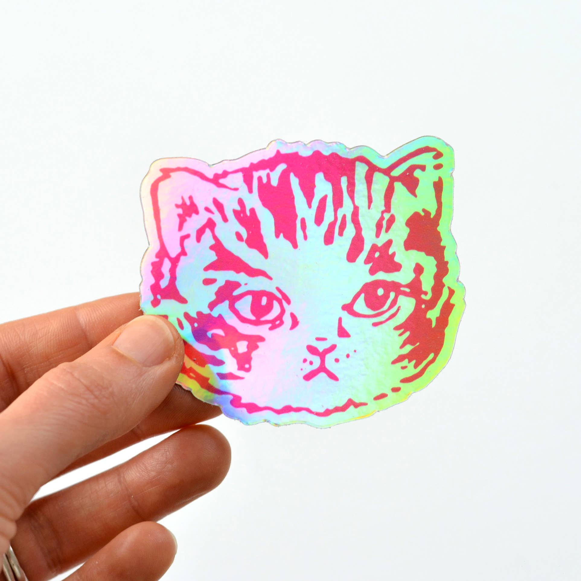 Holo Kitty | Holographic Cute Cat Die Cut Vinyl Stickers