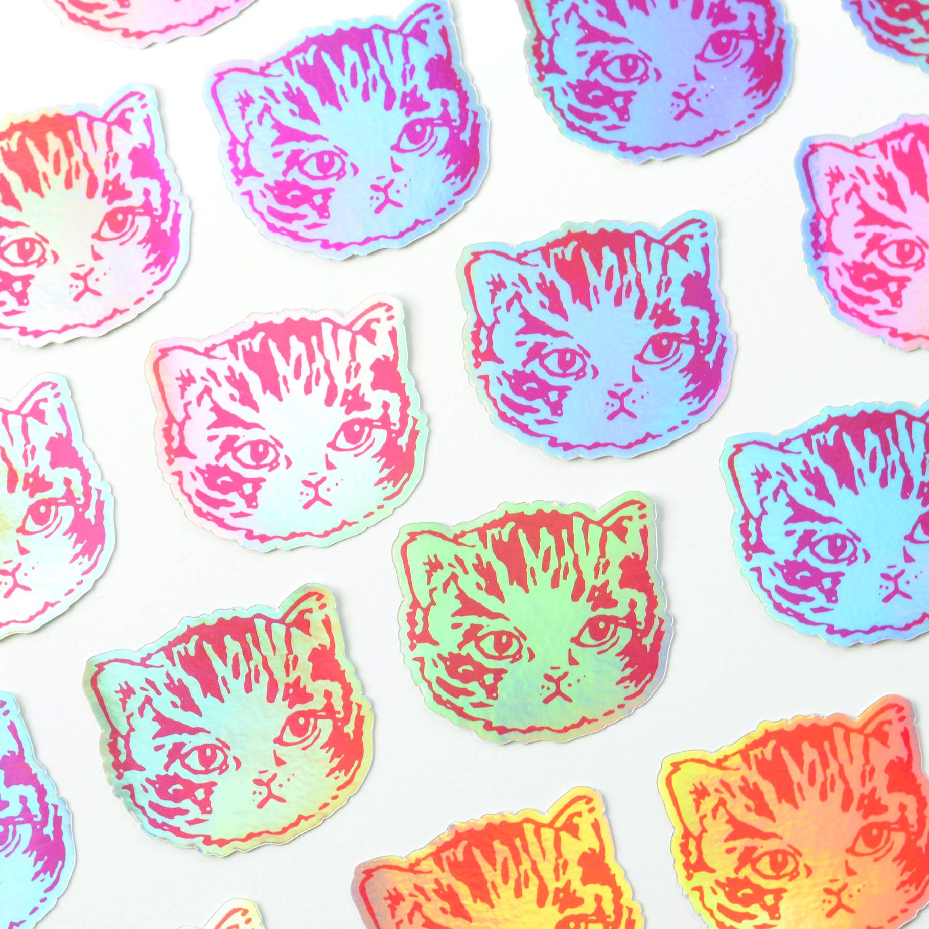 Holo Kitty | Holographic Cute Cat Die Cut Vinyl Stickers