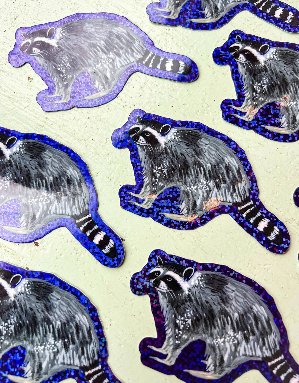 Glitter Raccoon Sticker