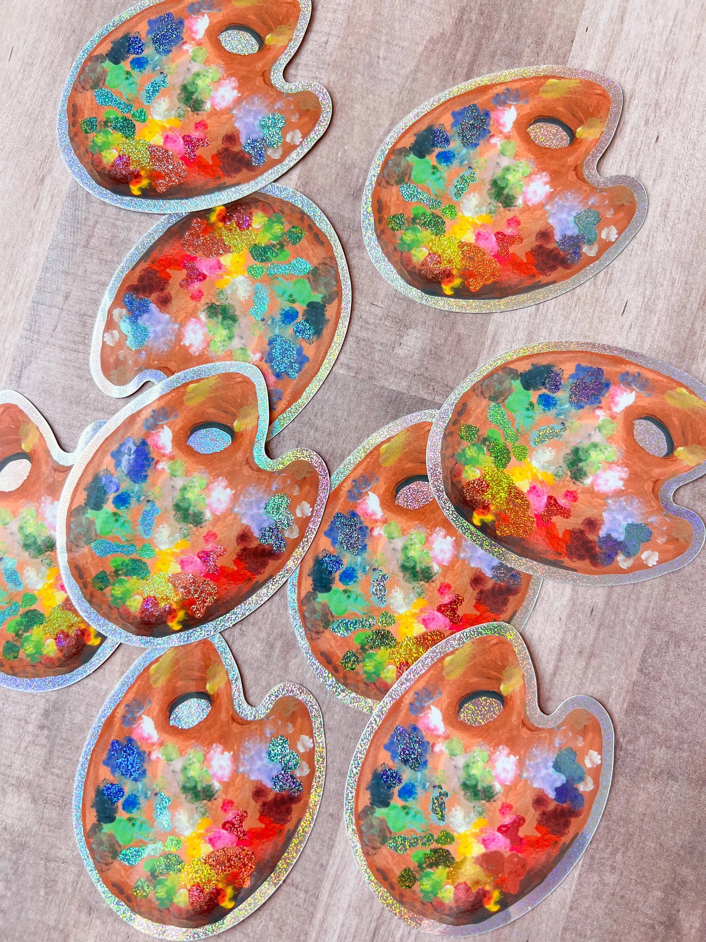 Painter's Palette Glitter Sticker