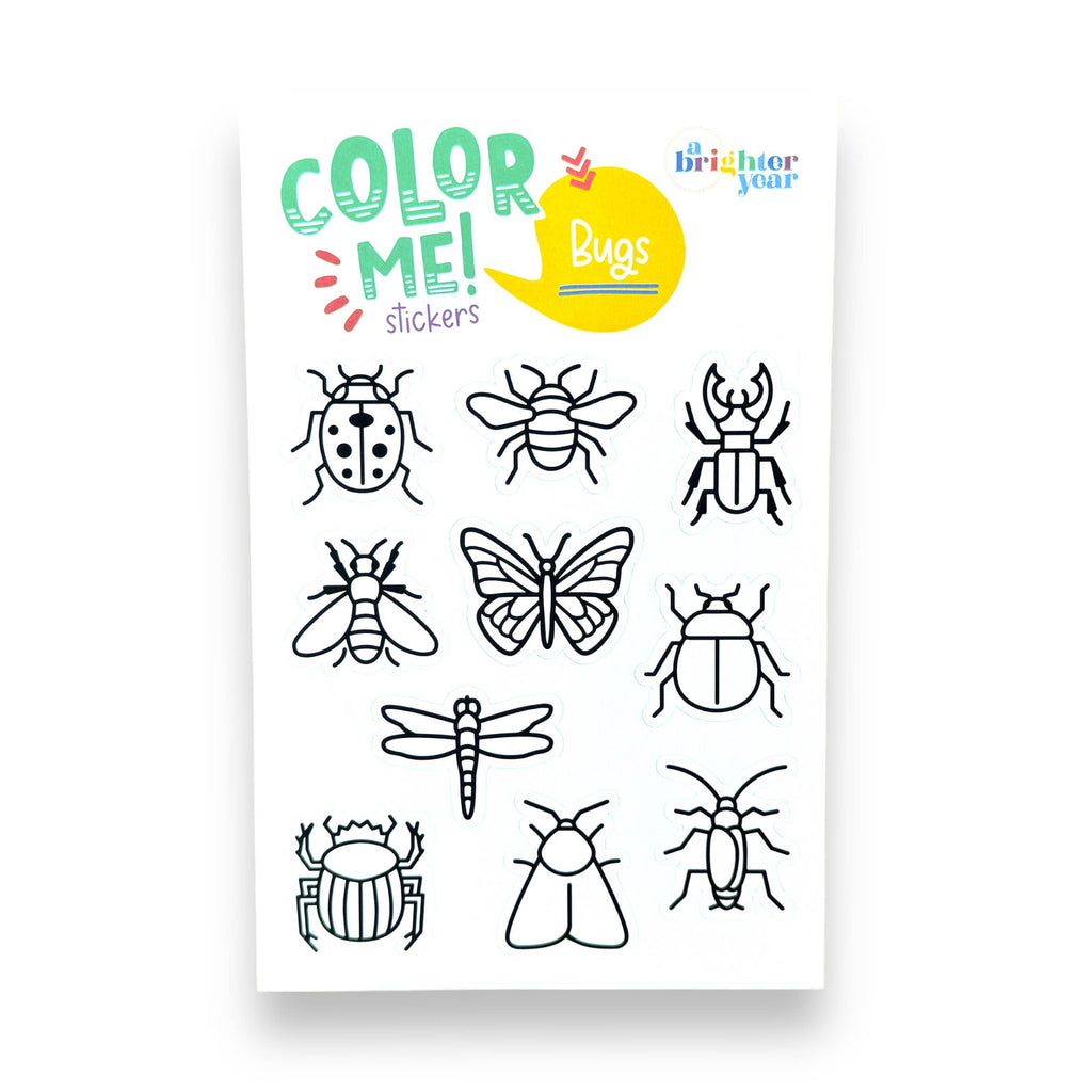 Birds Bugs & Botany Colorable Sticker Pack, 3 Sticker Sheets
