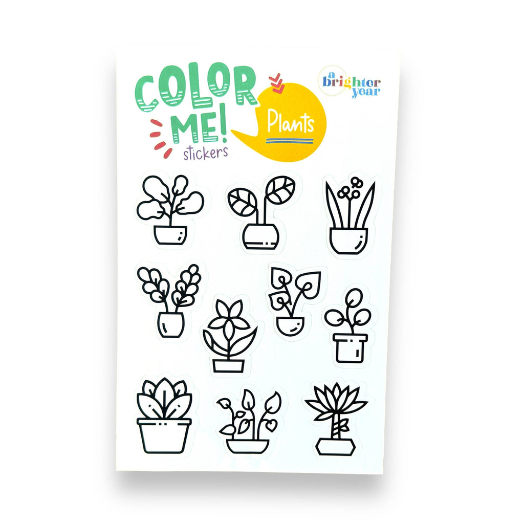 Birds Bugs & Botany Colorable Sticker Pack, 3 Sticker Sheets