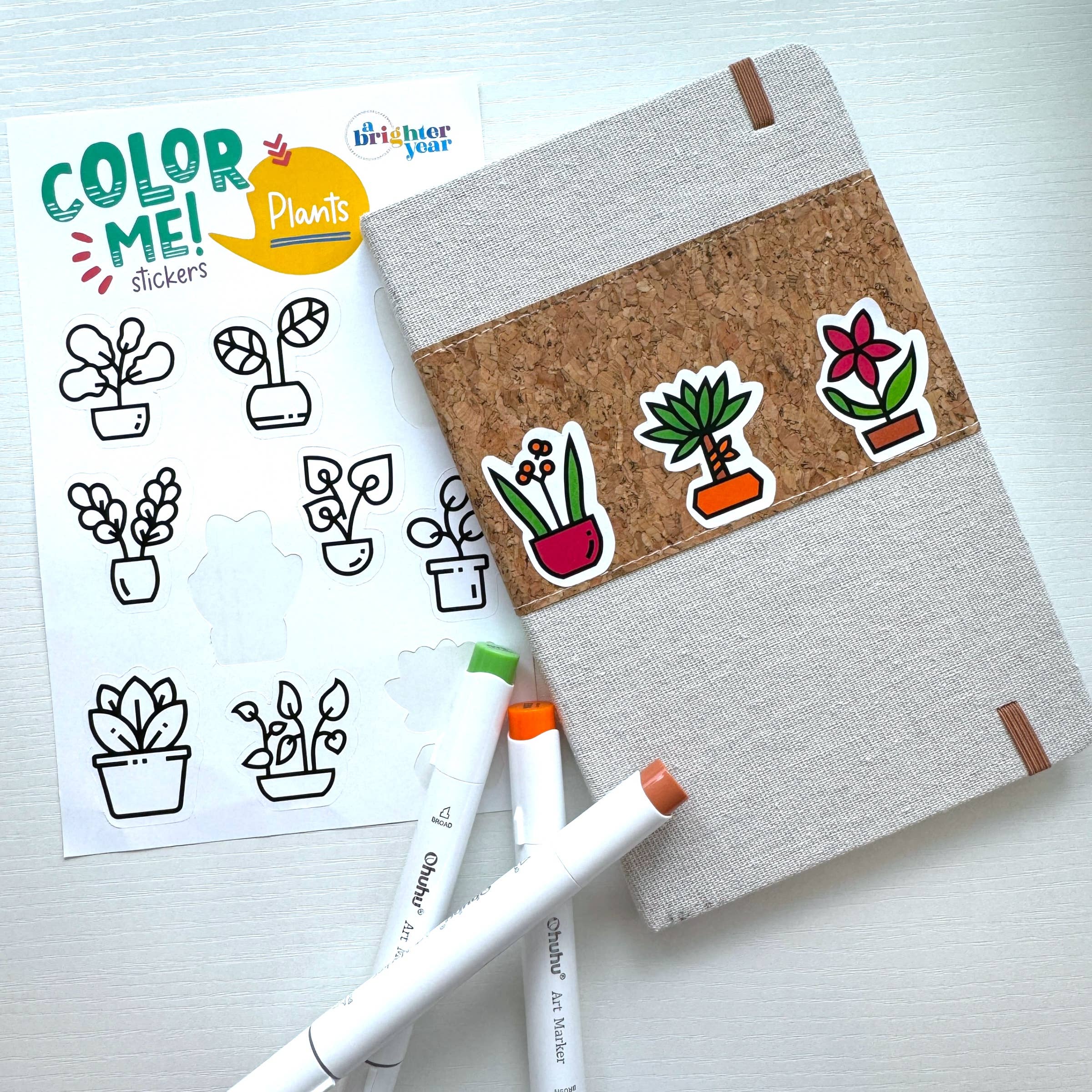 Birds Bugs & Botany Colorable Sticker Pack, 3 Sticker Sheets