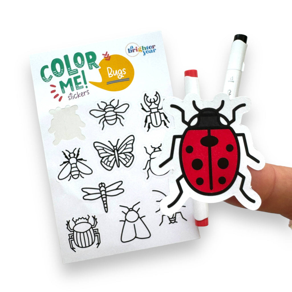 Birds Bugs & Botany Colorable Sticker Pack, 3 Sticker Sheets