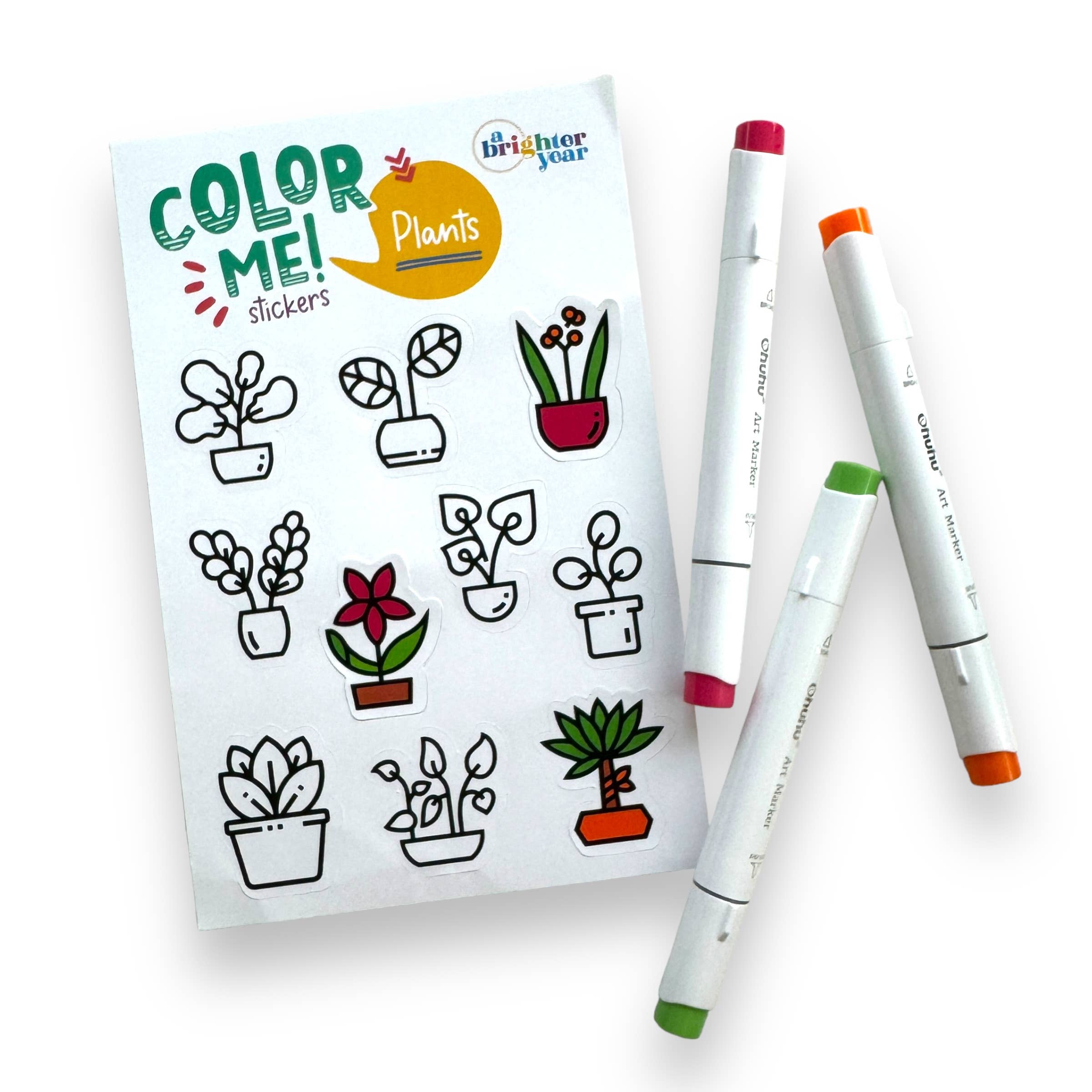 Birds Bugs & Botany Colorable Sticker Pack, 3 Sticker Sheets