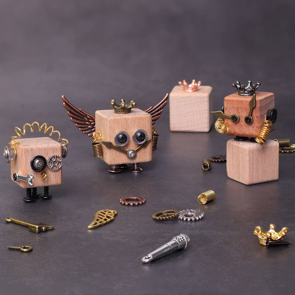 DIY Timberbot Kit, Build 2 Wooden Robots